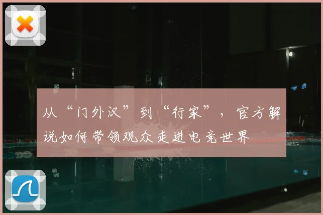 从“门外汉”到“行家”，官方解说如何带领观众走进电竞世界